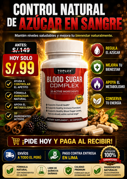 Blood Sugar Complex® Cápsulas que reducen diabetes